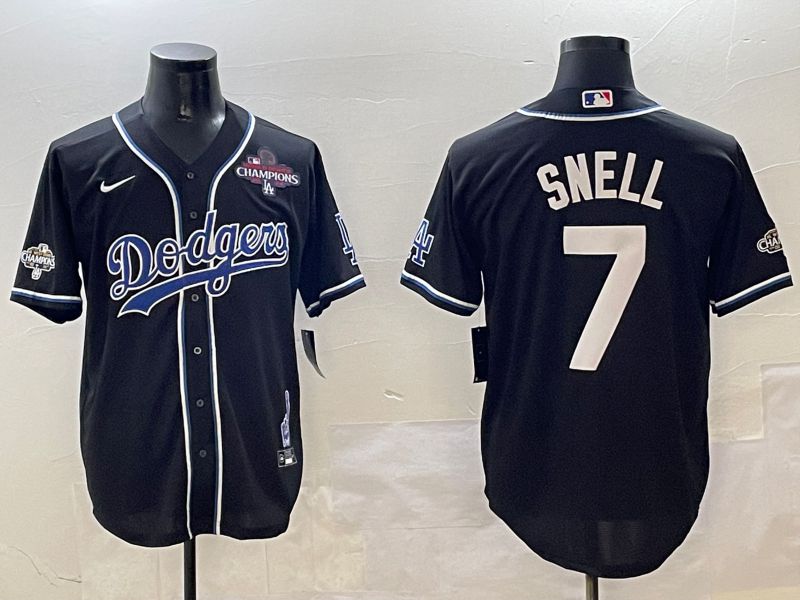 Men Los Angeles Dodgers #7 Snell Black Fashion Game 2025 Nike MLB Jersey style 3061->los angeles dodgers->MLB Jersey